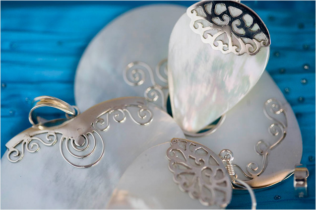 Mother of Pearl & Silver Pendants & Earrings