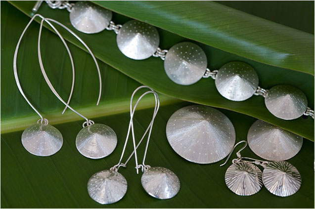 Sterling Silver Conical Hat Inspired Pendants, Earrings & Bracelets