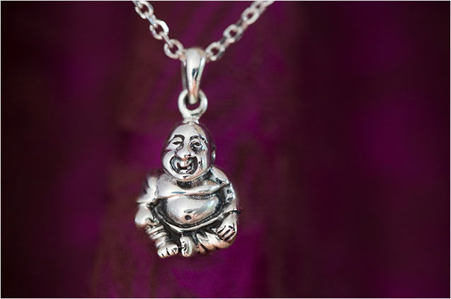 'Happy Buddha' Pendant in Sterling Silver