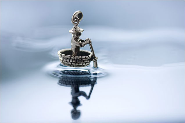 'Vietnamese Basket Boat' Charm in Sterling Silver